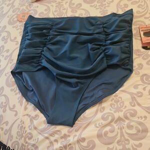 High Waist Control Top Bikini Blue Green NWT Size 4X By Shapermint Essentials